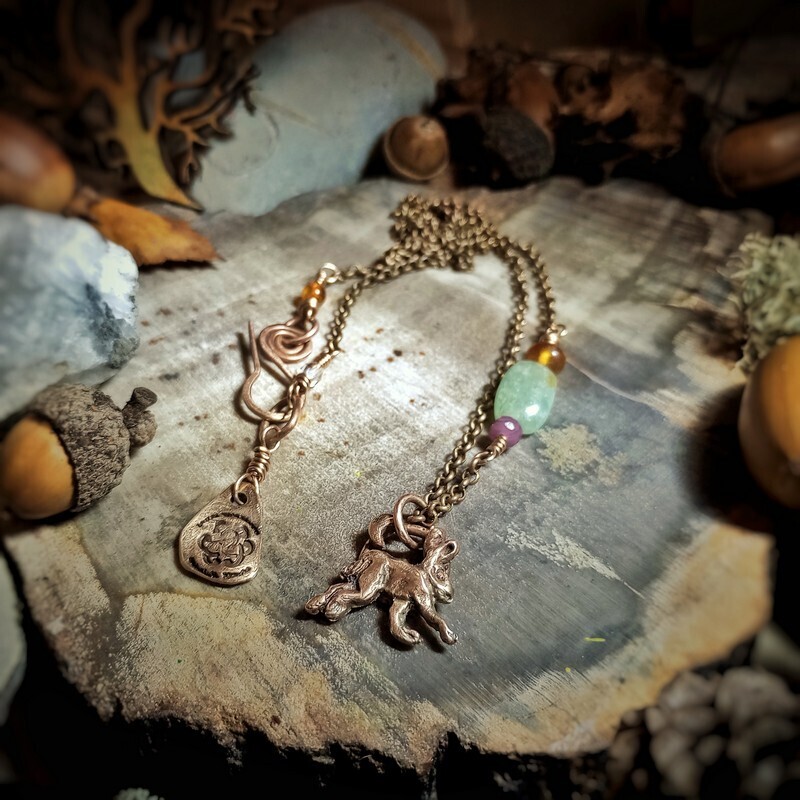 MoonLit Hare Bronze Pendant