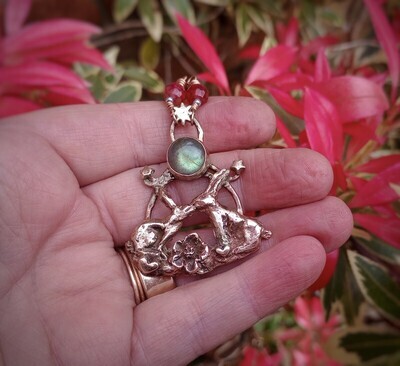 Kissing Hares in the Summer Moonlight Joy Necklace