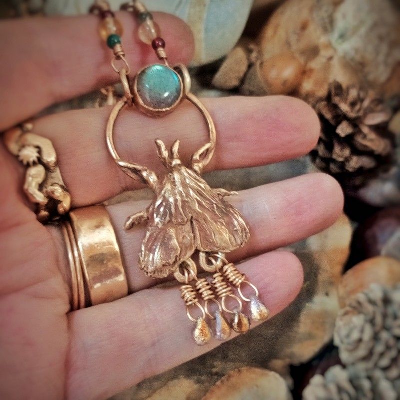 White Moth Wisdom Necklace