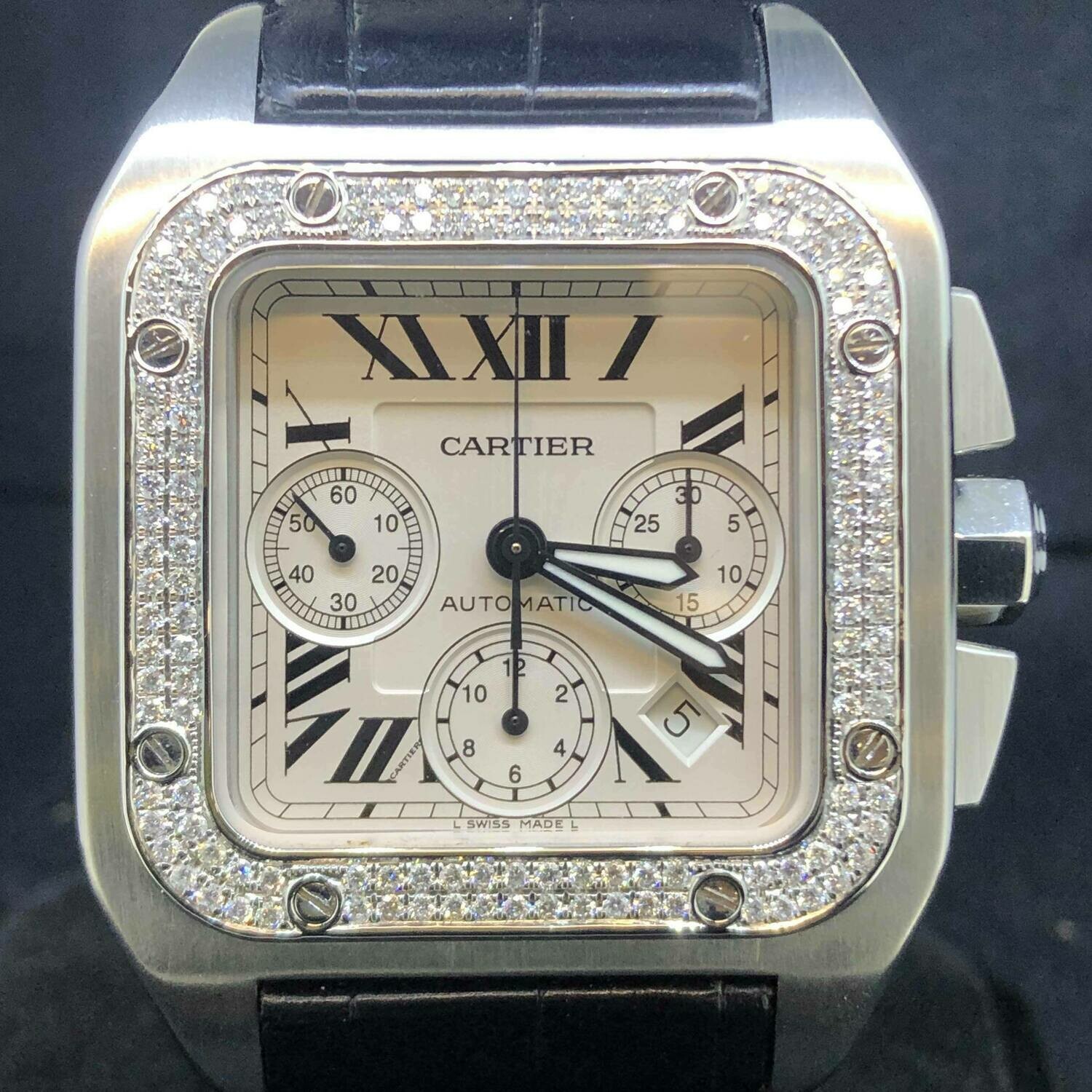 Cartier santos 100 xl diamond clearance new
