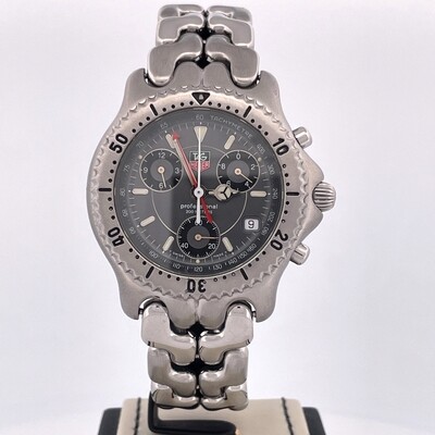 TAG Heuer Quartz 39MM Sel Chronograph 200M Grey Rhodium Dial Box and Papers TOP Condition