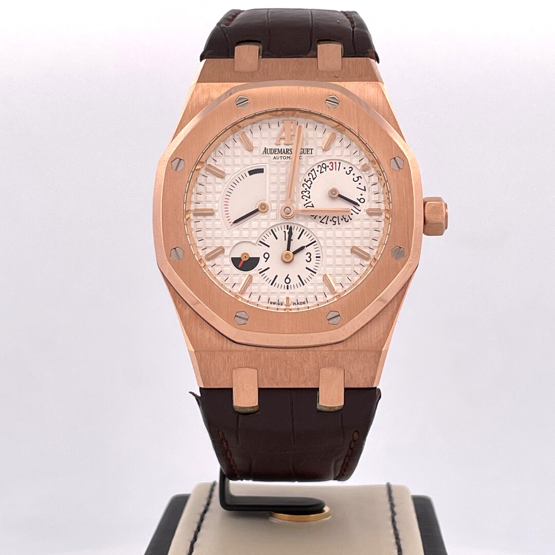 Audemars Piguet Royal Oak Dual Time 18K Rose Gold Box and Extract Papers from 2012 After AP Service - MINT