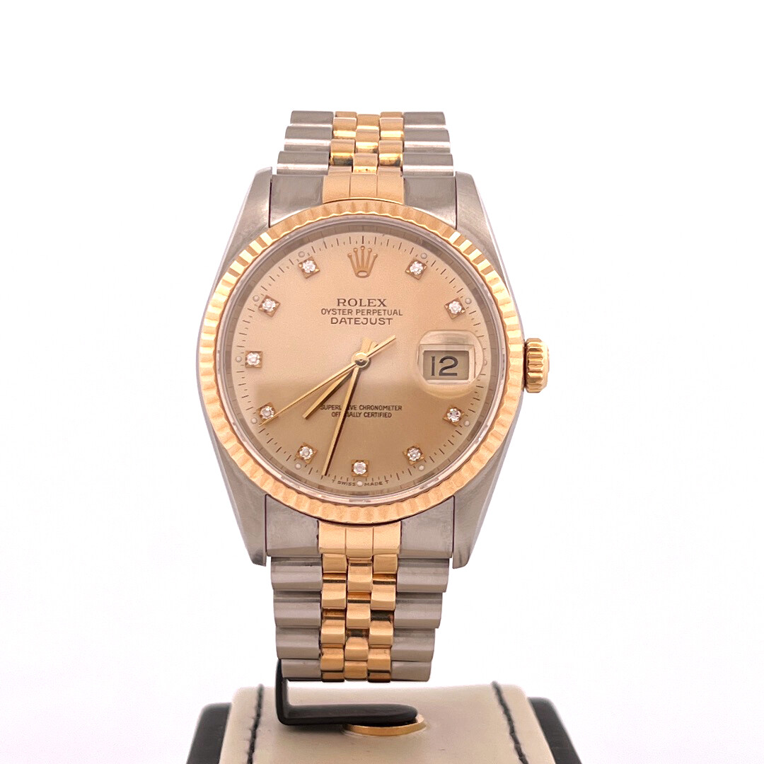 Rolex Datejust 36MM Champagne Diamond Dial Jubilee Bracelet Only Box Very Good Condition