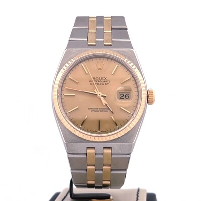 Rolex Datejust Oysterquartz 36MM Yellow Gold/Steel Champagne Dial