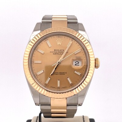 Rolex Datejust 41
41MM Yellow Gold Steel Fluted Bezel Champagne Dial Very Good Condition B&P 2019