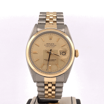 Rolex Datejust 36
Yellow Gold Steel Champagne Dial Jubilee Bracelet Serviced 2022 By Rolex