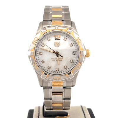TAG Heuer Aquaracer Lady
Gold Plated/Steel MOP Diamond Dial 32MM Quartz