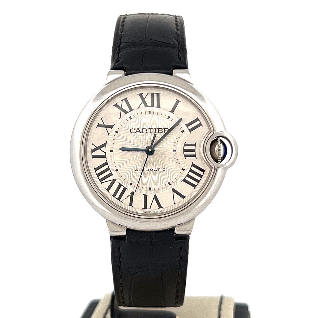 Cartier Ballon Bleu 36mm
Steel on Leather Strap Silver/White Dial | B&amp;P 2014 | Very Good Condition