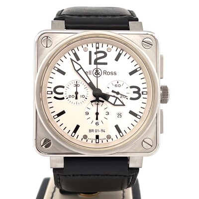Bell &amp; Ross BR 01-94 Chronographe
01-94-S Chronographe 46MM Steel Grey Dial Very Good Condition B&amp;P 2009