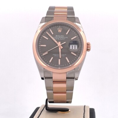 Rolex Datejust 36
36MM Rose Gold/Steel Silver Stick Dial B&amp;P2021