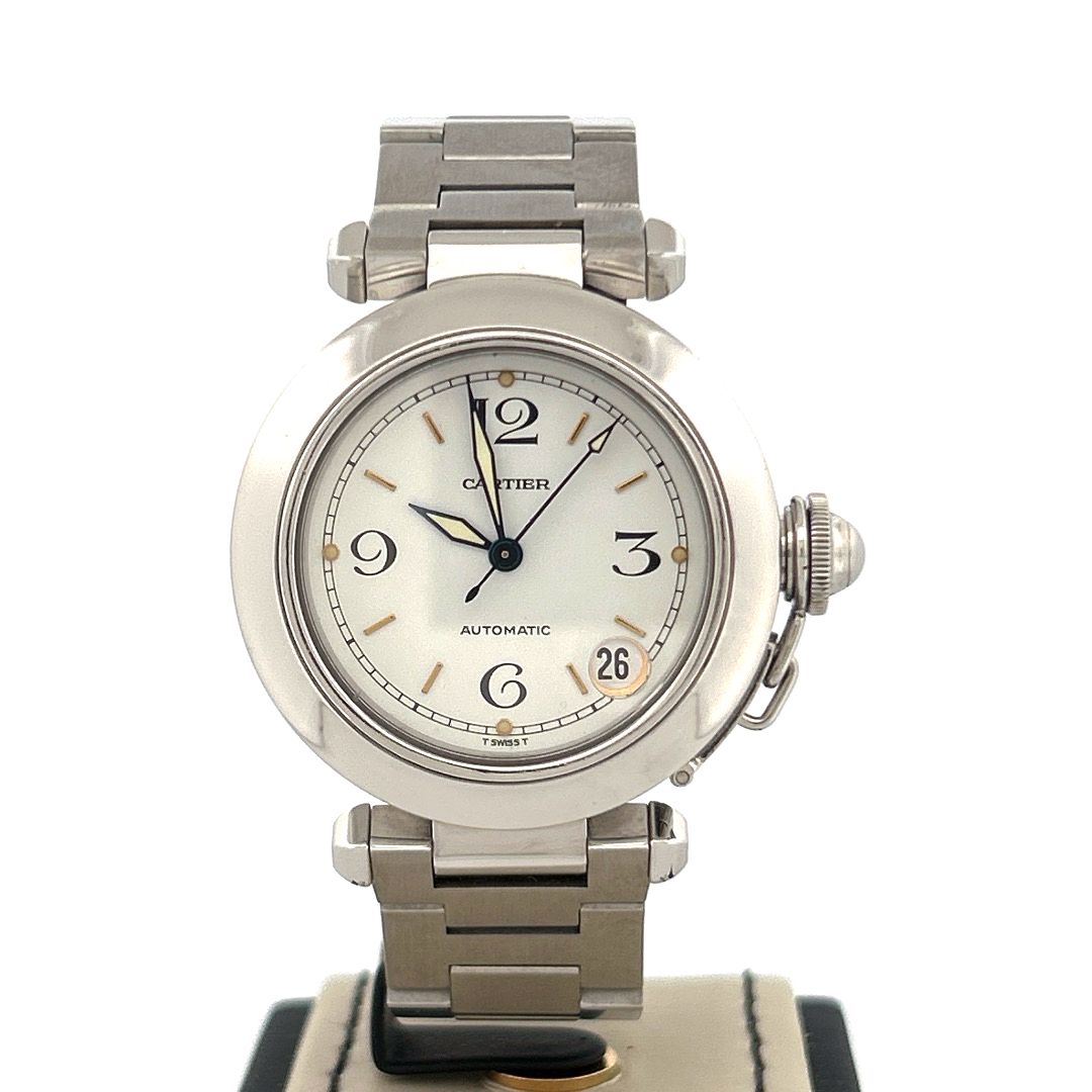 Cartier Pasha C
35 MM Steel White Dial Very Good Condition B&amp;P 2006