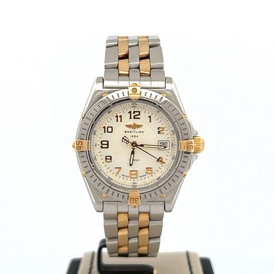 Breitling Wings Lady
31MM White Dial Yellow Gold/Steel Quartz B&amp;P