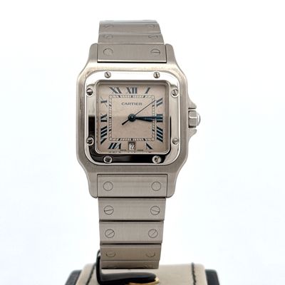 Cartier Santos Galbée 29MM White Dial Roman Numerals Quartz B&amp;P