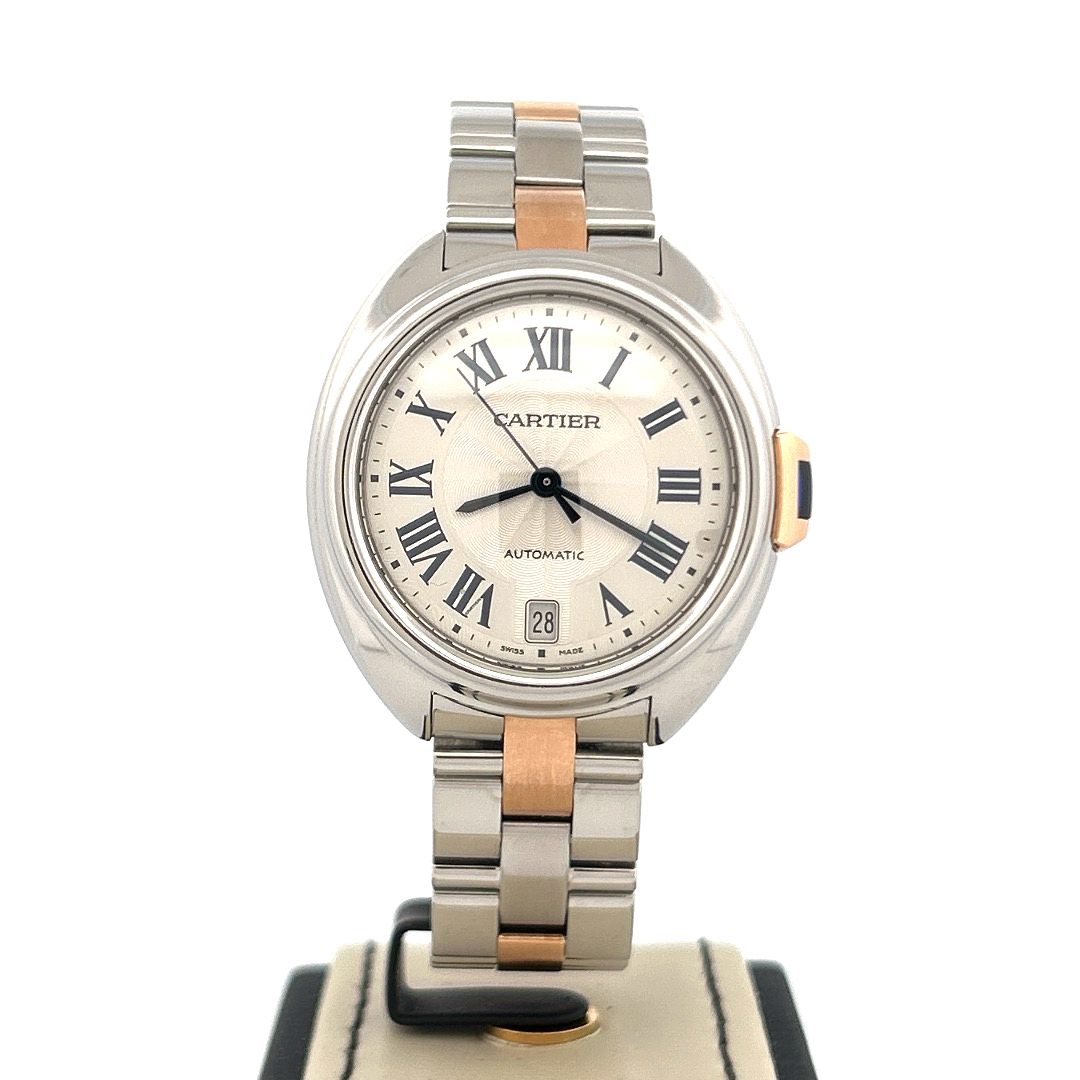Cartier Clé de Cartier 18k Rose Gold / Steel 37MM Silver roman dial B&amp;P 2017