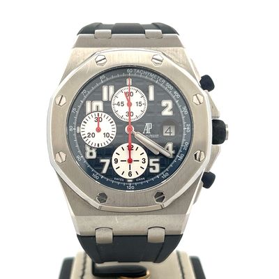 Audemars Piguet Royal Oak Offshore Chronograph Certified Rue Honore Chronograph Steel 42MM Blue Dial 100 Pieces Limited 2 Straps