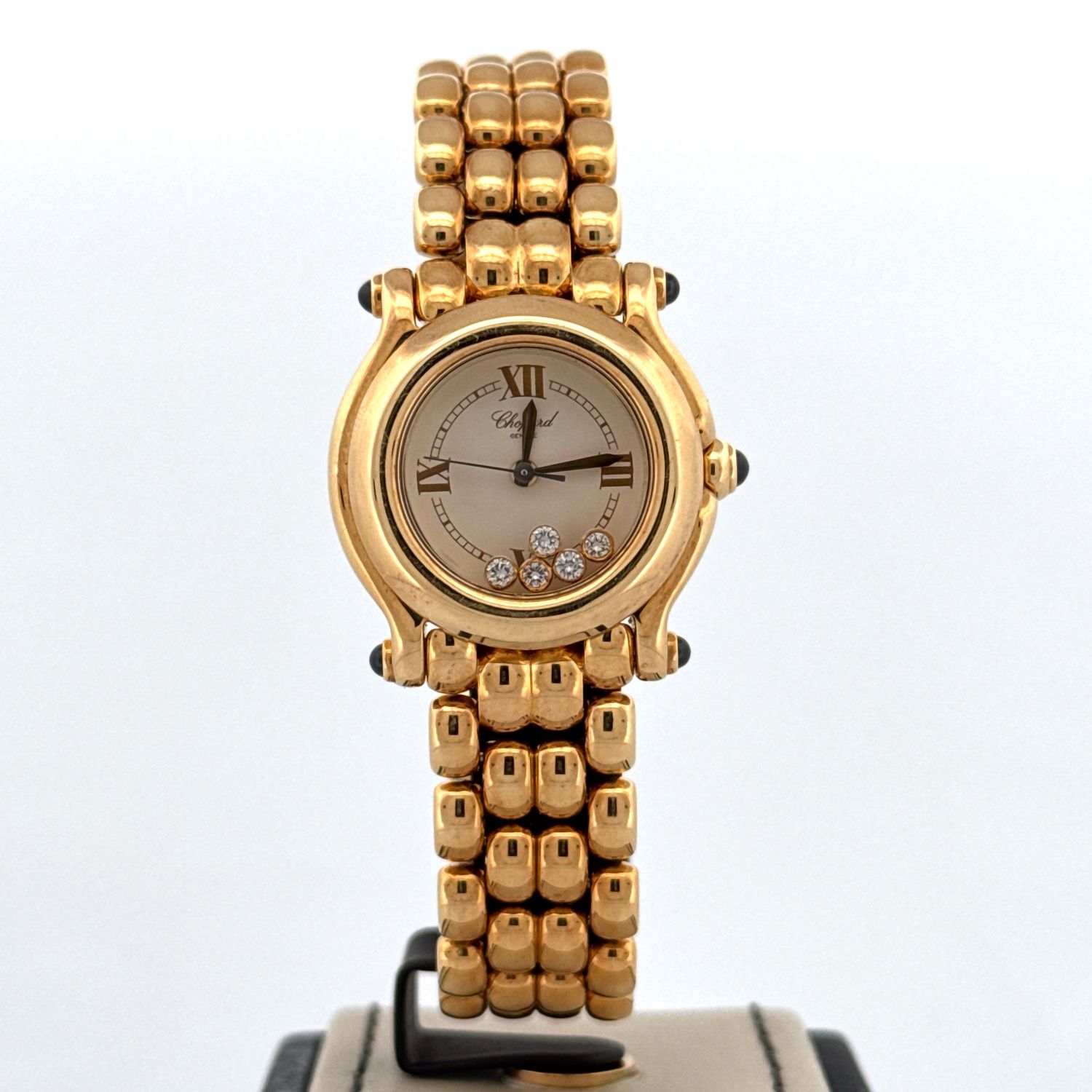 Chopard Happy Sport  Diamonds 26MM | 18K Yellow Gold | Floating Diamonds | Never Polished