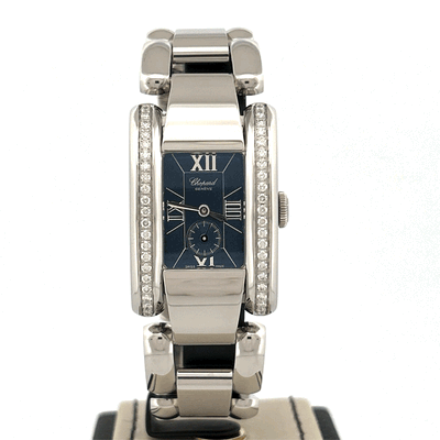 Chopard La Strada 34MM Steel Factory Diamond Bezel Blue Dial Very Good condition Box &amp; Papers
