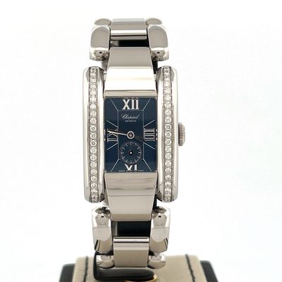 Chopard La Strada 34MM Steel Factory Diamond Bezel Blue Dial Very Good condition Box &amp; Papers