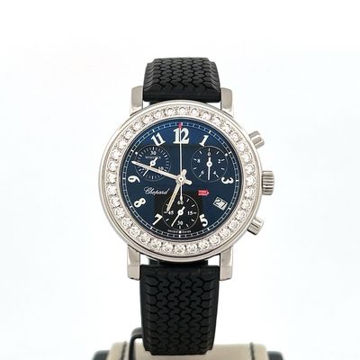 Chopard Mille Miglia 33MM Factory Diamonds Set Watch | 18kt White Gold | Black Rubber | B&amp;P2011