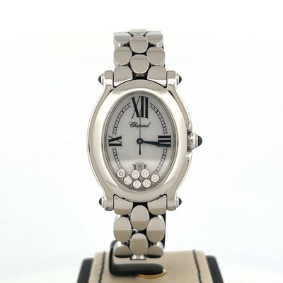 Chopard Happy Sport Oval 7 Floating Diamonds 30MM Steel Watch | White Dial | Full Set | B&amp;P 2005
