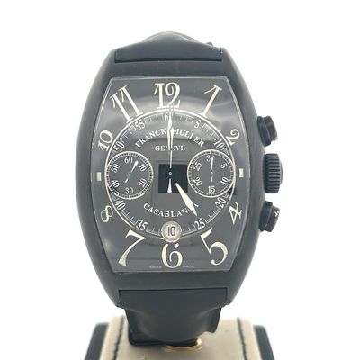 Franck Muller Casablanca Certified 39 MM Steel PVD Chronograph Black Dial