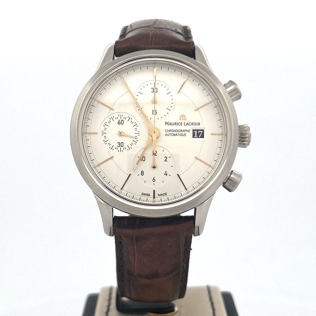 Maurice Lacroix Les Classiques Chronographe Steel Chronograph White Dial Good condition