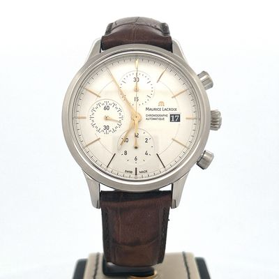 Maurice Lacroix Les Classiques Chronographe Steel Chronograph White Dial Good condition