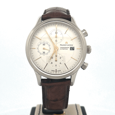 Maurice Lacroix Les Classiques Chronographe Steel Chronograph White Dial Good condition