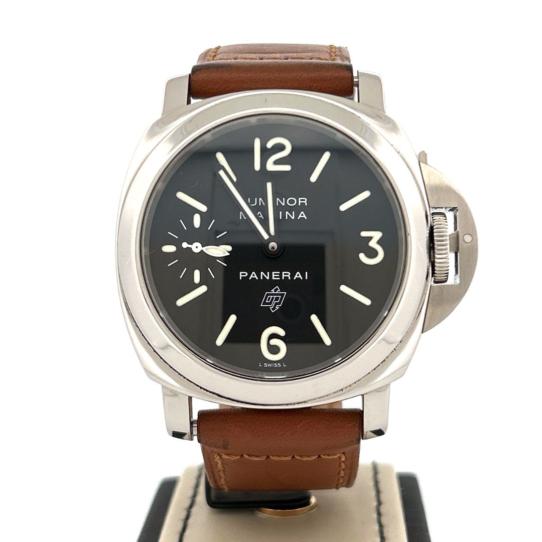 Panerai Luminor Marina Base Logo 44MM Steel Black Dial Very Good Condition B&amp;P 2004