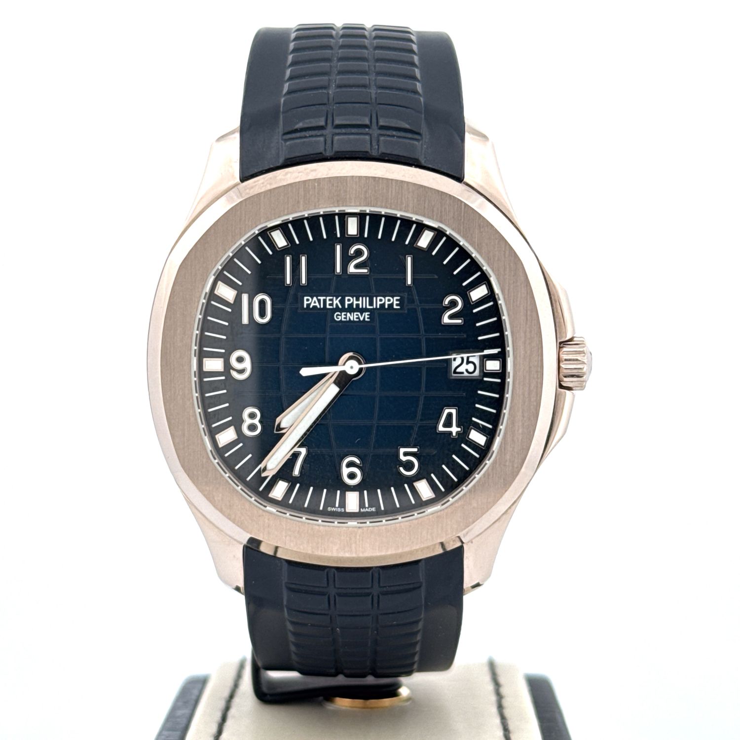 Patek Philippe Aquanaut 42MM White Gold Blue Dial Rubber Bracelet Perfect Condition B&amp;P 2017