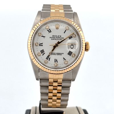 Rolex Datejust 36  36MM Steel/18K Yellow Gold | White Roman Diamond Dial | B&amp;P1991
