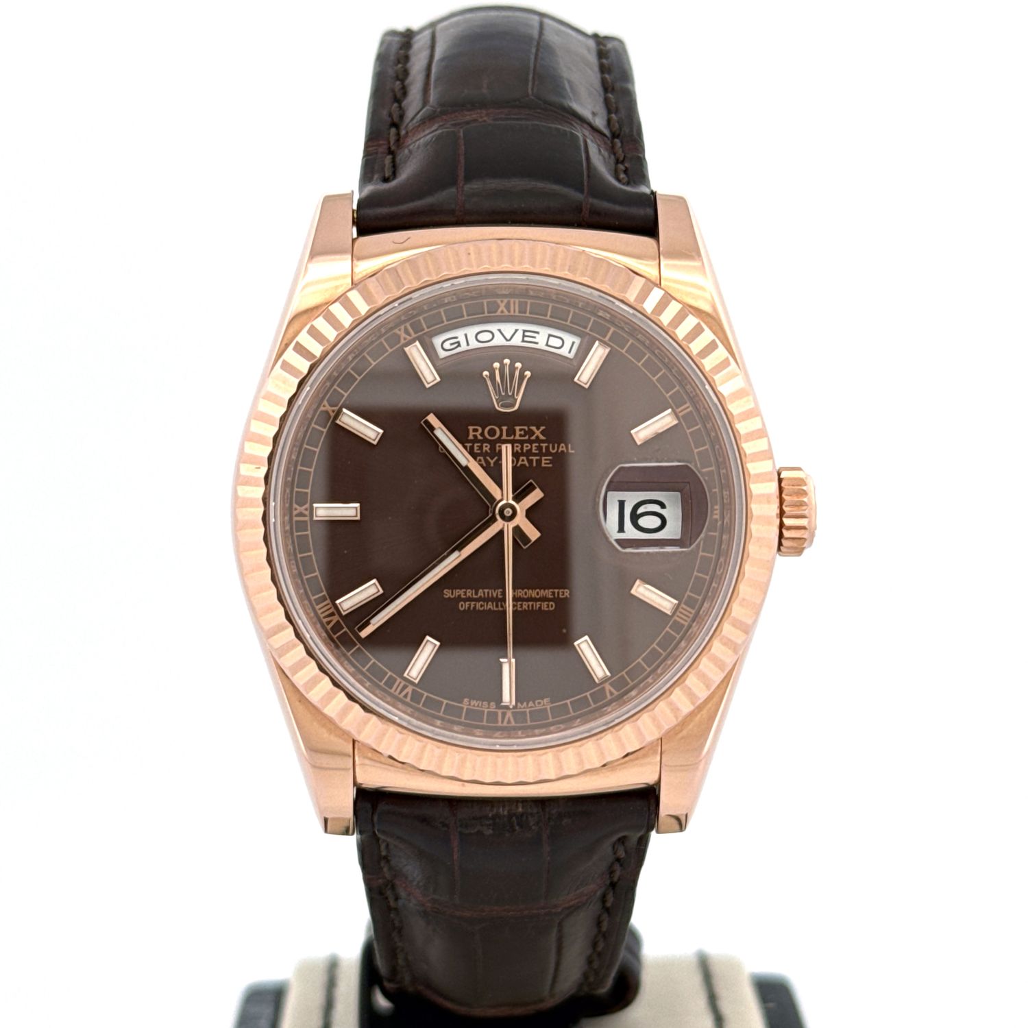 Rolex Day-Date 36 Certified 36MM | 18k Rose Gold | Brown Chocolate Dial | B&amp;P2018