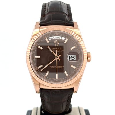 Rolex Day-Date 36 Certified 36MM | 18k Rose Gold | Brown Chocolate Dial | B&amp;P2018
