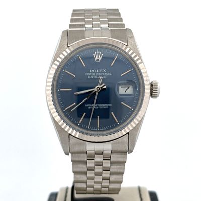 Rolex Datejust 36 Certified 36MM Steel/White Gold Bezel | Blue Stick Dial | Perfect Condition B&amp;P 1979