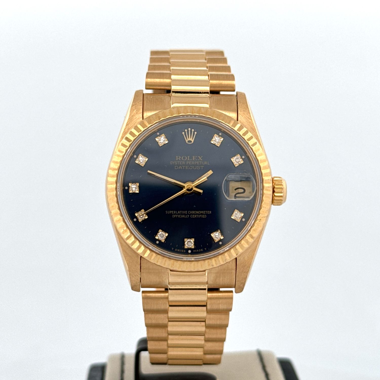 Rolex Datejust 31 31MM 18KT Gold | Blue Diamond Dial | Perfect Condition B&amp;P 1992