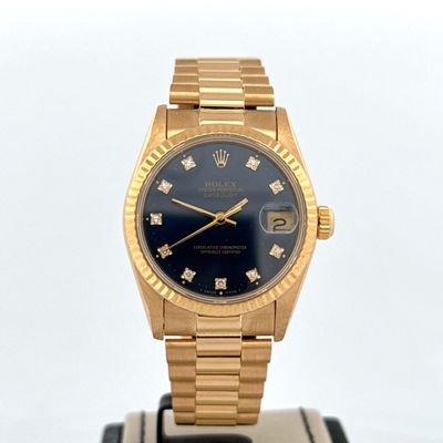 Rolex Datejust 31 31MM 18KT Gold | Blue Diamond Dial | Perfect Condition B&amp;P 1992