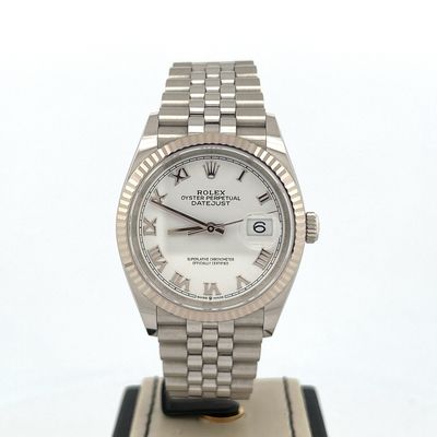 Rolex Datejust 36 MM steel Jubilee Bracelet White Roman Dial B&amp;P 2020 New card