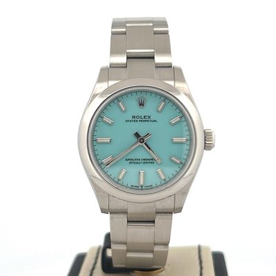 Rolex Oyster Perpetual 31 31MM Steel Tiffany Blue Turqoise Dial | B&amp;P 2022 | Like NEW