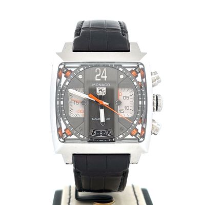 TAG Heuer Monaco Calibre 36  Twenty Four 40.5MM Steel Black Dial B&amp;P 2012