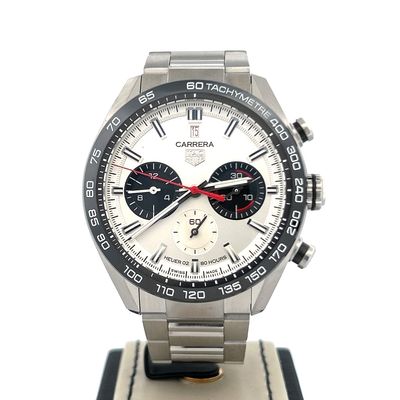 TAG Heuer Carrera Heuer-02T Calibre 02 Mens Watch 44mm Steel Silver Dial Box Only