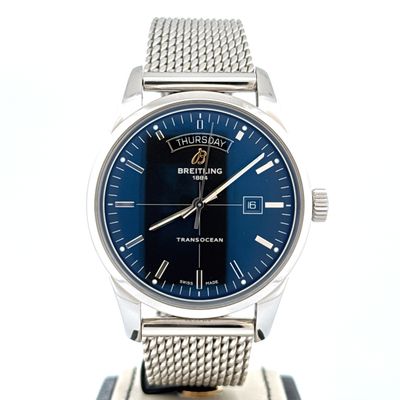 Breitling Transocean Day &amp; Date Day&amp;Date 43MM Steel Black Dial Steel Bracelet B&amp;P 2023