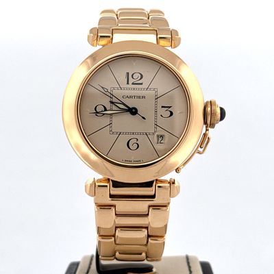 Cartier Pasha Certified 18K Yellow Gold 38 MM Silver Dial B&amp;P 1990