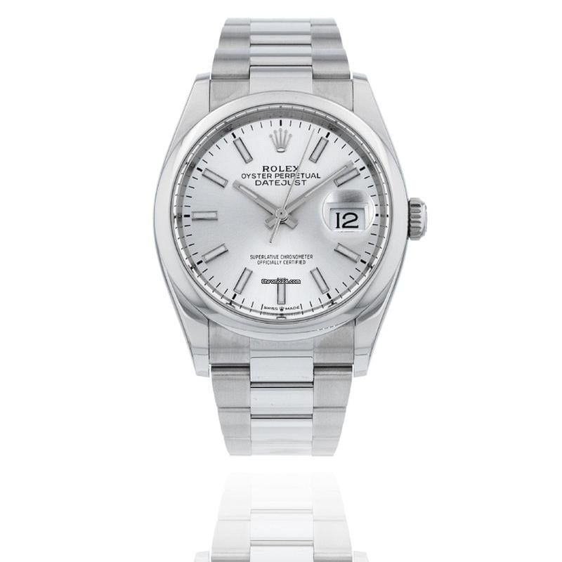 Rolex Datejust 36 36MM Steel Watch | Silver Dial | Oyster Bracelet | B&amp;P2022 | MINT Used (Very good) | Year of production 2022 | Original box | Original papers