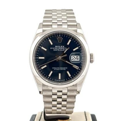 Rolex Datejust 36 36MM Steel Watch | Blue Stick Dial | Jubilee Bracelet | B&amp;P2019 | MINT Used (Very good) | Year of production 2019 | Original box | Original papers