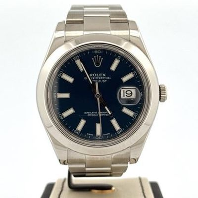Rolex Datejust II 41MM Steel Watch | Blue Stick Dial | B&amp;P2015 | MINT Used (Very good) | Year of production 2015 | Original box | Original papers