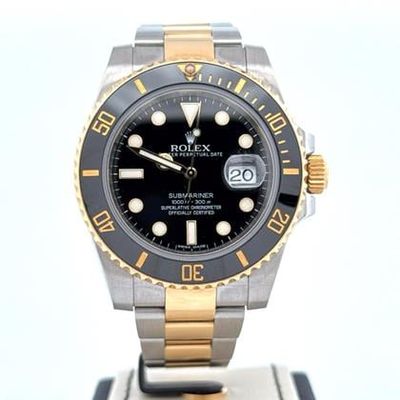 Rolex Submariner Date 40MM Steel 18K Yellow Gold | Black Dial &amp; Bezel | B&amp;P2015 Used (Very good) | Year of production 2015 | Original box | Original papers