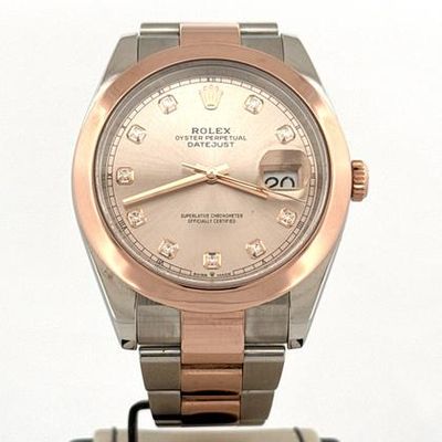 Rolex Datejust 41 41MM 18K Rose Gold / Steel | Pink Diamond Dial | B&amp;P2022 Used (Very good) | Year of production 2022 | Original box | Original papers