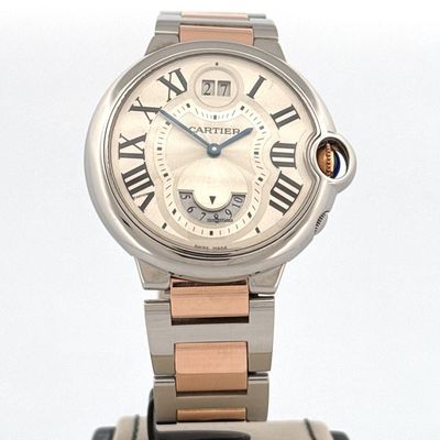 Cartier Ballon Bleu GMT 38MM Big Date 18K Rose Gold Steel | Quartz Watch | B&amp;P2016 Used (Very good) | Year of production 2016 | Original box | Original papers