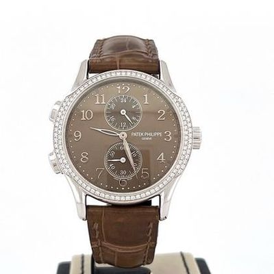 Patek Philippe Complications Calatrava 18k White Gold Brown Dial Factory Diamonds BEST INVESTMENT Used (Very good) | Year of production 2014 | Original box | No original papers
