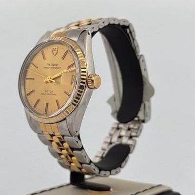 Tudor Prince Oysterdate 34MM Steel Yellow Gold | Gold Stick Dial Used (Very good) | Original box | No original papers